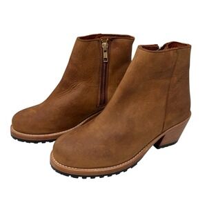 Portland Leather Patina Canyon‎ Ankle Booties Woman 7/37 Brown Zip Boots